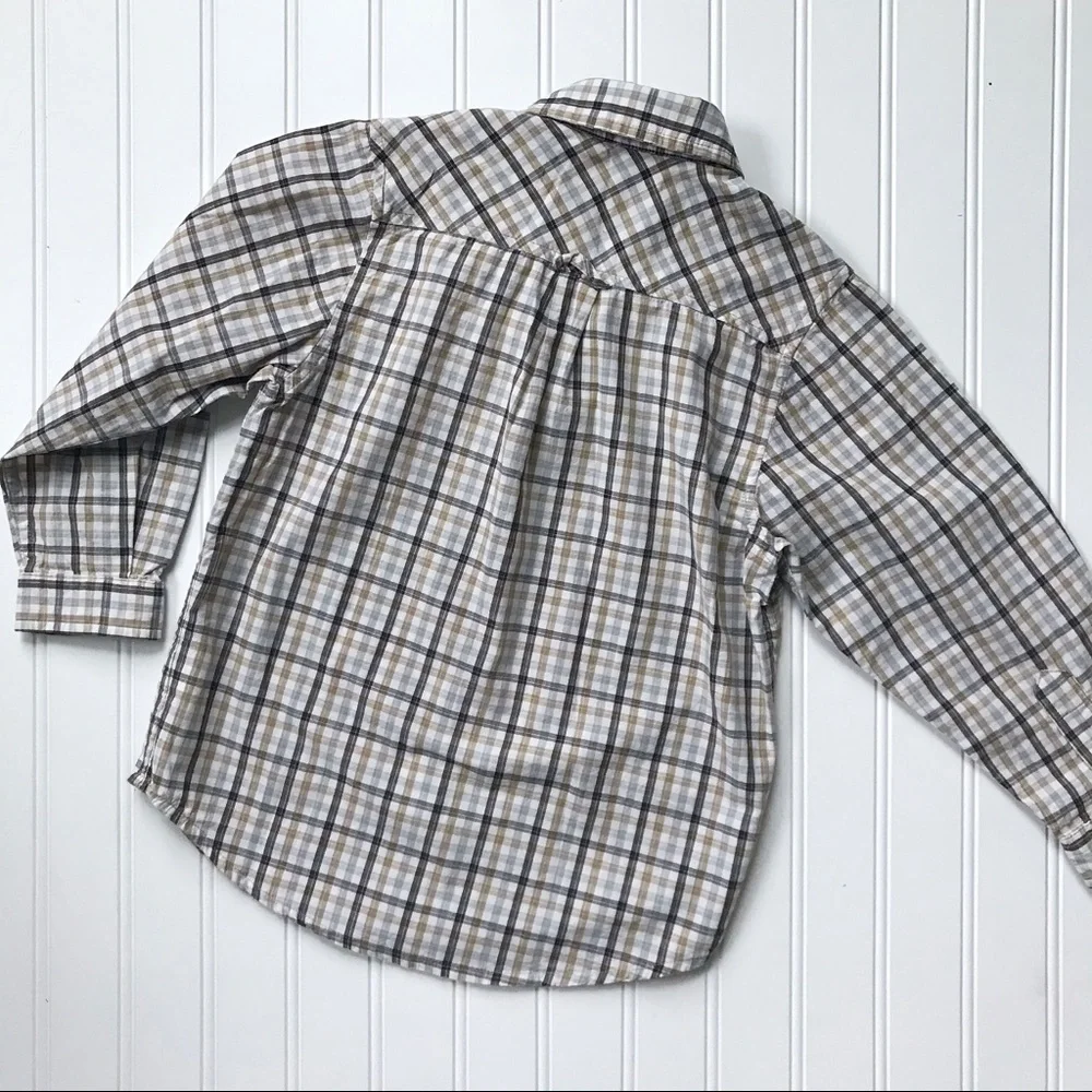 •Children’s Place• brown plaid poplin shirt